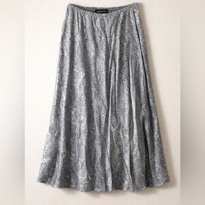 Carole Little Vintage Silk Burnout Midi Skirt Made In USA